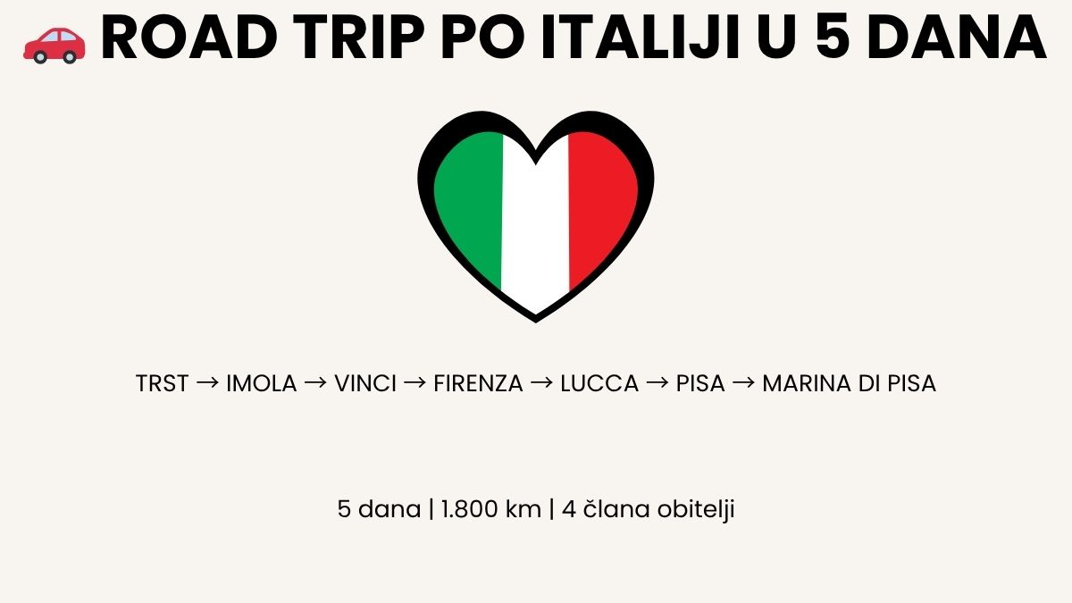 Road trip s djecom po Italiji 5 dana